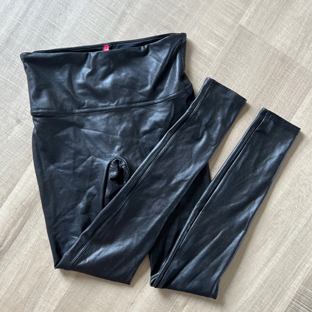 Spanx Black faux leather leggings